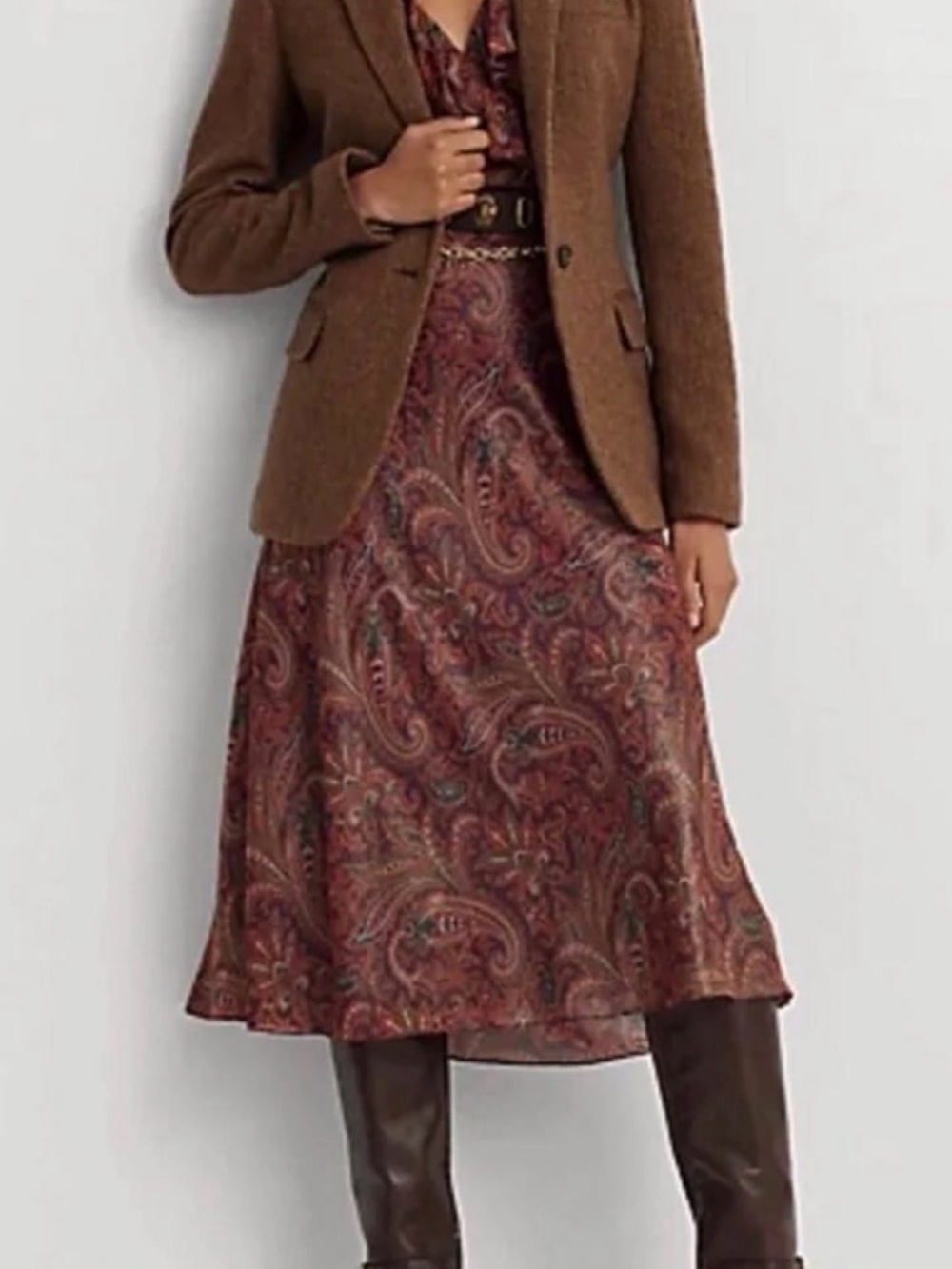 Ralph Lauren Brown Herringbone Blazer Jacket - Picture 2 of 7